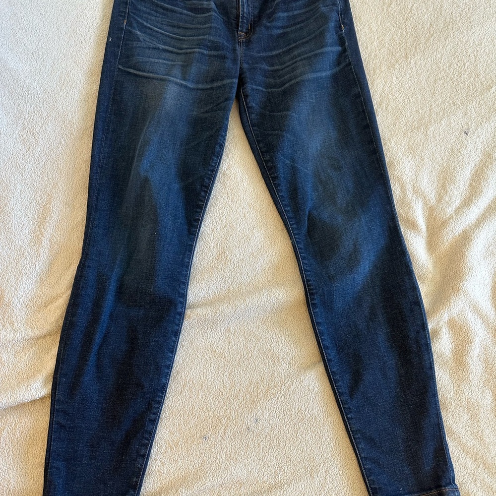 J. Crew Classic Blue Denim Jeans with Tan Patch - Size 30 W x 28 L